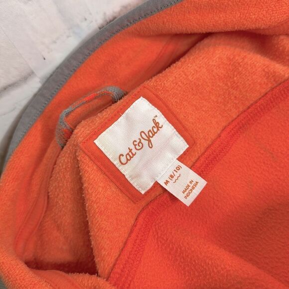 Cat & Jacket Coral Orange Fleece Zip Up Jacket Coat Size M (8/10) - Picture 4 of 4